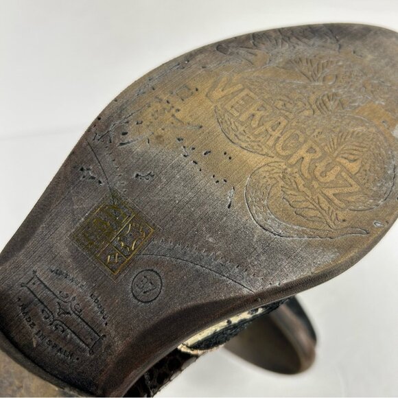 💕 vera cruz Snakeskin Patterned western Ankle Boots leather 37 - Picture 7 of 9